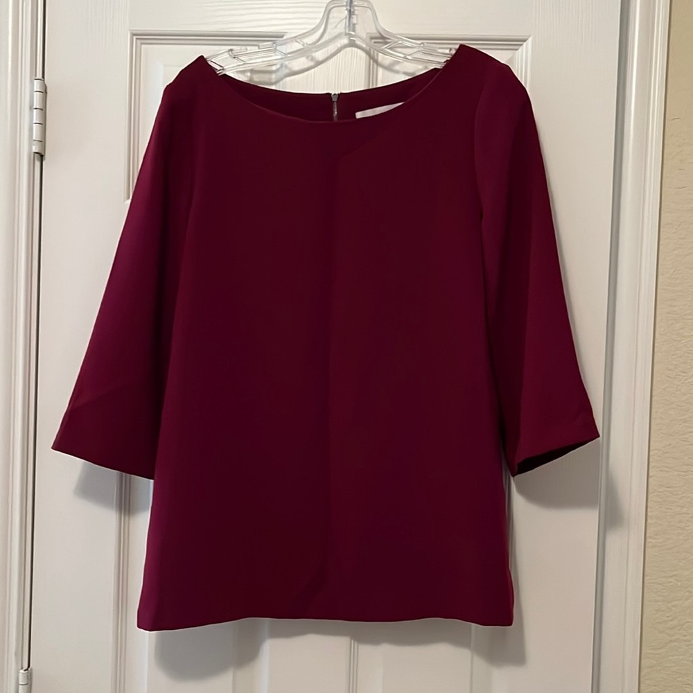Loft Maroon 3/4 Sleeve Top